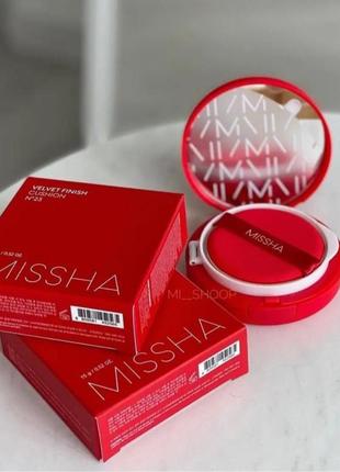 Тональный кушон с матовым финишем missha velvet finish cushion spf50+ pa+++