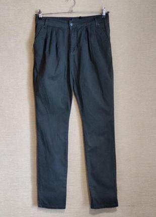 Брюки штаны чинос с складками и карманами высокая посадка1 фото