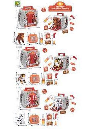 Игровой набор мягкая игрушка животного с переноской, 3 вида dr5036/5037/5038