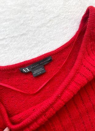Красное вязаное платье armani xs оригинал шерстяное, на длинный рукав3 фото