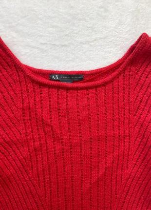 Красное вязаное платье armani xs оригинал шерстяное, на длинный рукав5 фото