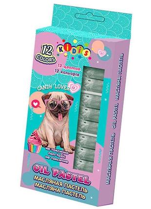 Пастель масляная 12 цветов, kidis, серия candy lover puppy, 12030