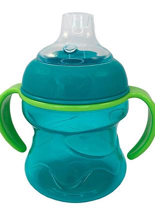 Поильник з силіконовим носиком, 200 мл бірюза, 13*7см, megazayka, 0304 бірюза