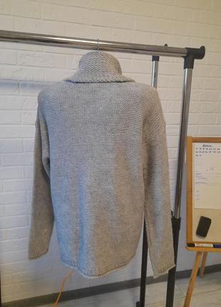Теплий сірий светр з коміром хомутом. 20% вовни2 фото