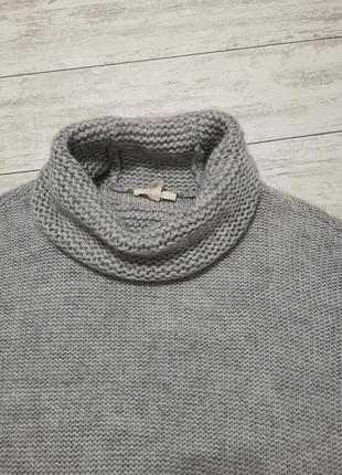 Теплий сірий светр з коміром хомутом. 20% вовни4 фото