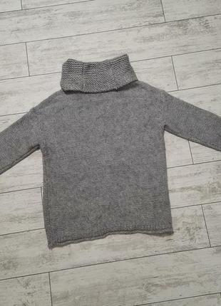 Теплий сірий светр з коміром хомутом. 20% вовни10 фото