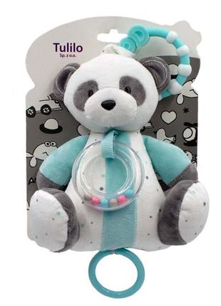 Музична іграшка для малюка підвіска на коляску, ліжечко панда ментол 18см, tulilo, 9032