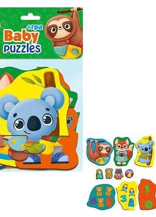 Пазлы макси vladi toys картонные с игрой малыш сможет «животные. игрушки», vt1722-23