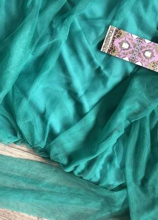 Шикарное бирюзовое платье сетка2 фото