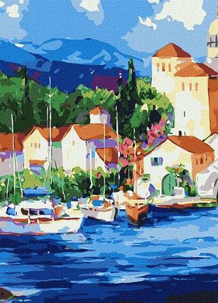 Набор для росписи картина по номерам у подножия гор 40х50см, кно2826