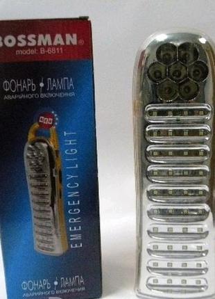 Ліхтар-лампа bossman 7 led + 40 smd led літій 1500, b-6811l