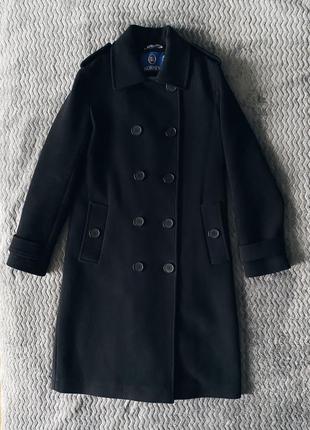 Черное шерстяное фирменное шерстяное пальто kornev3 фото