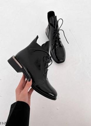 Ботинки сапоги зима натуральная кожа наплак черный4 фото