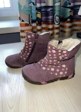 Ботинки (сапожки) кожаные замшевые bartek на девочку 23 размер.4 фото