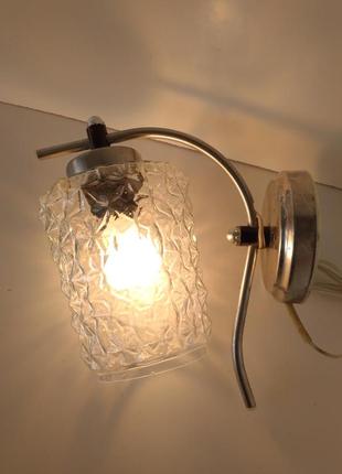 Настінний неіржавкий світильник бра кришталевим плафоном ретро вінтаж ссер1 фото