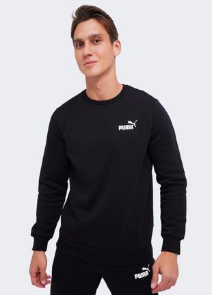 Толстовка essentials small logo crew neck men's sweatshirt puma флис