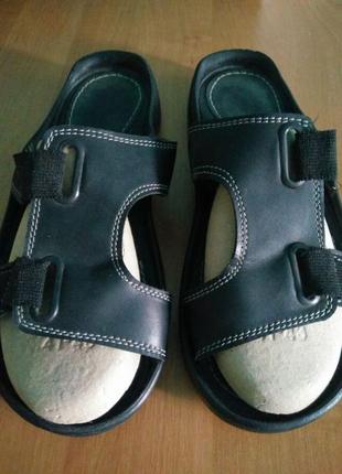 Кожаные летние мужские шлепки ecco