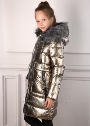 Зимнее пальто кико на девочку с мехом2 фото