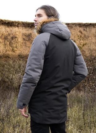 Мужская зимняя куртка парка победов s-3xl черная синяя хаки серая7 фото