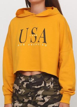 Укороченный реглан с капюшоном h&m (к003)