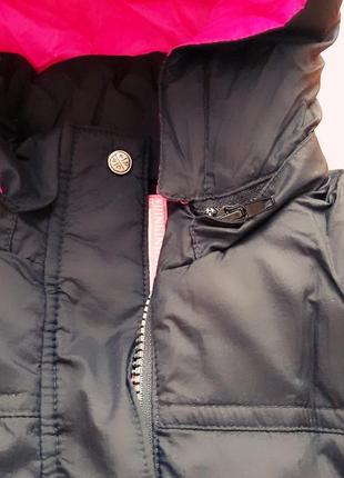 Куртка на дівчинку чорно-рожева, пух, зима4 фото