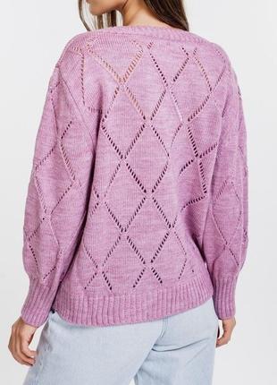 В'язаний бузковий светр пуловер3 фото
