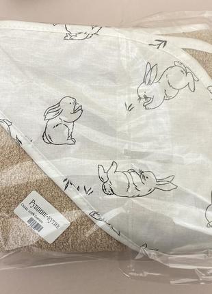 Махровий кутик - рушник для новонародженого (махра + бавовна)3 фото