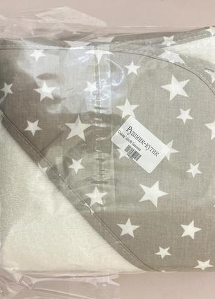 Махровий кутик - рушник для новонародженого (махра + бавовна)5 фото