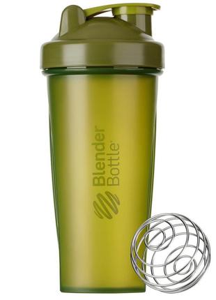 Шейкер спортивний з пружиною для спортивного харчування blenderbottle classic 28oz/820ml moss green  ku-22