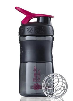 Шейкер спортивний для води спортивная пляшка для спортсменів blenderbottle sportmixer 20oz/590ml black/plum  ku-22