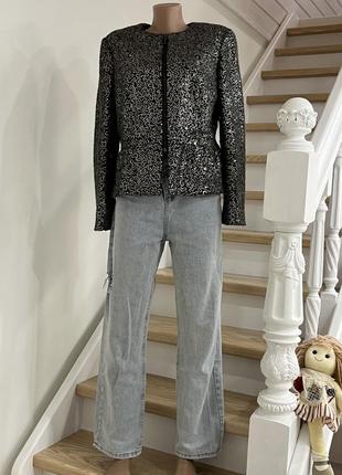 Интересный, очень красивый пиджачок в пайетках m&s