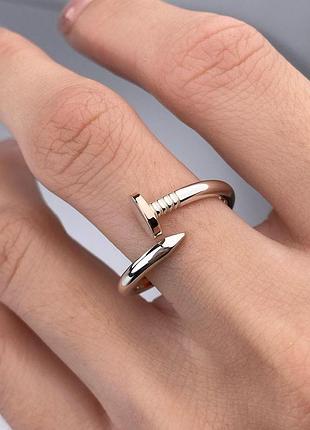 🇺🇦 кольццо серебро 925° золото 375° пластина, гвоздь картье гвоздик, 0020.20