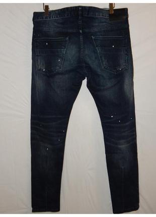 Джинсы scotch & soda phaidon slim fit denim jeans in distressed indigo blue2 фото