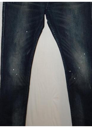 Джинсы scotch & soda phaidon slim fit denim jeans in distressed indigo blue5 фото