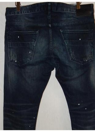 Джинсы scotch & soda phaidon slim fit denim jeans in distressed indigo blue4 фото