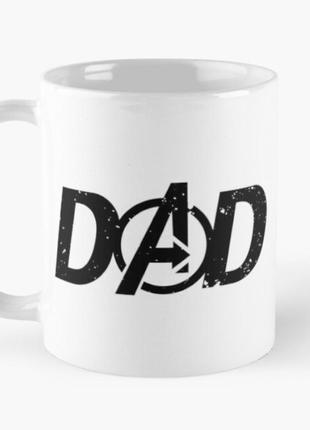 Чашка керамическая кружка с принтом dad 2 для папы белая 330 мл