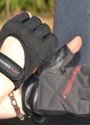 Перчатки для фитнеса спортивные тренировочные для тренажерного зала powerplay 9077 черно-красные s ku-226 фото