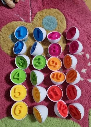 Игрушка,развивающие яичка цвета и цифры