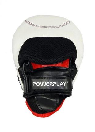 Лапи для боксу боксерські спортивні тренувальні для єдиноборств powerplay 3042 чорно-білі pu [пара] ku-223 фото