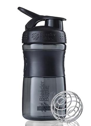 Шейкер спортивний для води спортивная пляшка для спортсменів blenderbottle sportmixer 20oz/590ml black  ku-22