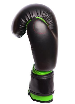 Перчатки боксерские для бокса спортивные для единоборств powerplay 3004 jr classic черно-зеленые 6 унций ku-223 фото