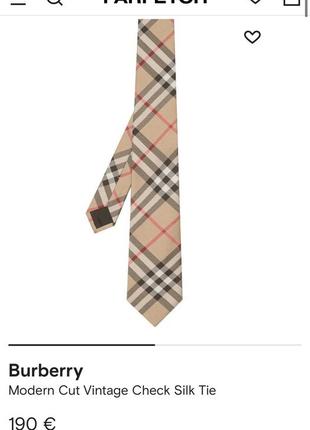 Барбері шовкова краватка в клітку оригінал!5 фото