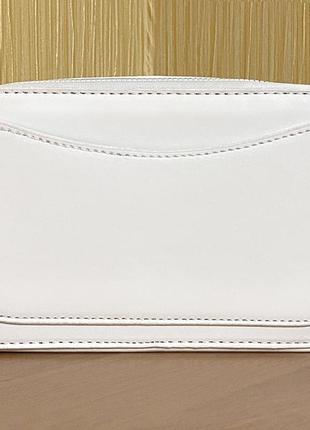 21x12 см новая белая сумка тренд клатч сумочка через плечо длинный широкий ремень с принтом8 фото