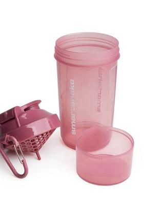 Шейкер спортивний з пружиною для спортивного харчування smartshake original2go one 800ml deep pink ku-223 фото