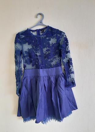 Платье сетка с кружевом