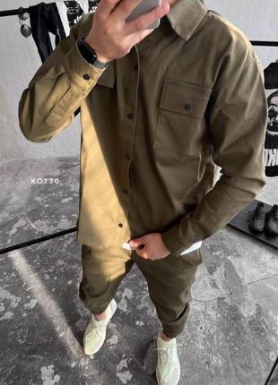 Костюм = сорочка+ штани // костюм оверсайз котон джинс
