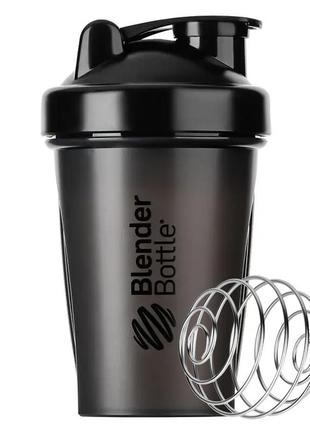 Шейкер спортивний з пружиною для спортивного харчування blenderbottle classic 20oz/590ml black  ku-222 фото