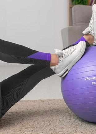 Фітбол м'яч для фітнесу спортивний тренувальний power system ps-4018 ø85 cm pro gymball purple ku-222 фото