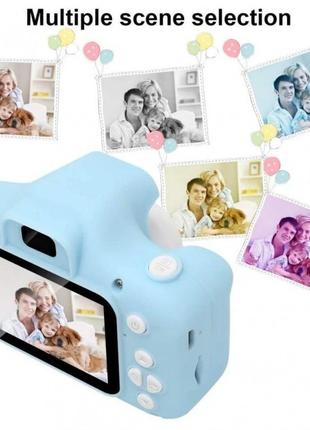 Фотоапарат дитячий цифровий портативний міні фотокамера для дітей c 2.0″ дисплеєм та з відео синя ku-224 фото