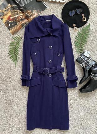 Шерстяное фиолетовое пальто2 фото